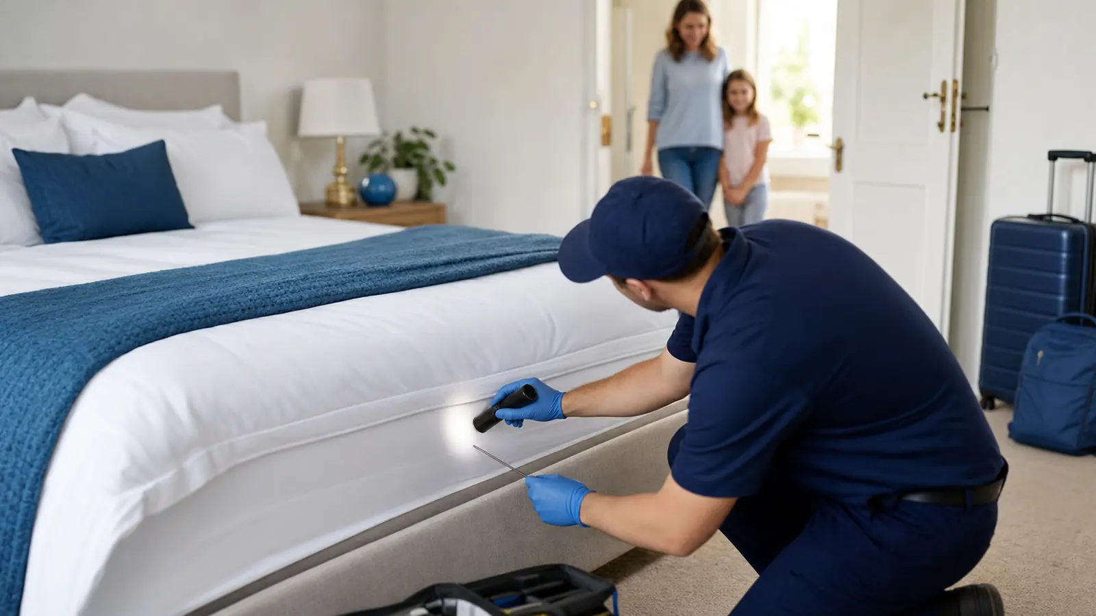 Paladin bed bug inspection of an Upstate bedroom mattress and box spring